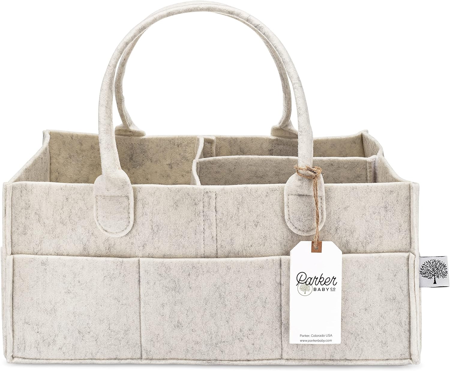 230816025429759_1 Parker Baby Diaper Caddy - Nursery Storage Bin and Car Organizer for Diapers and Baby Wipes - Grey - Image 1